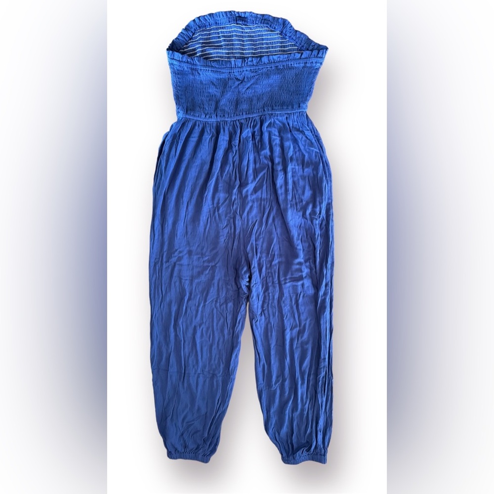 🛍️SALE🛍️ CUPSHE Blue Smocked Bodice Tube Top & Tapered Leg Jumpsuit - Picture 7 of 11